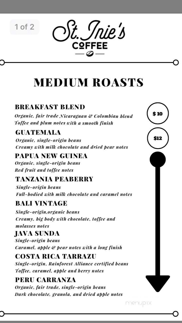 St. Inie's Coffee - Lexington Park, MD menu_pic