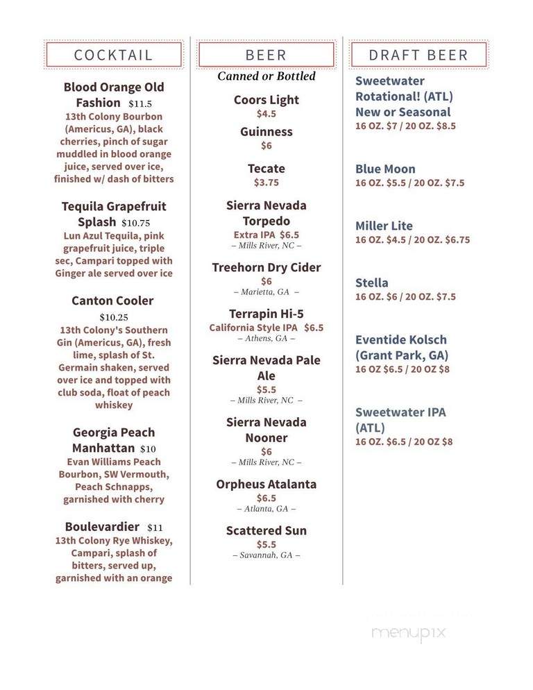 Local On North - Roswell, GA menu_pic