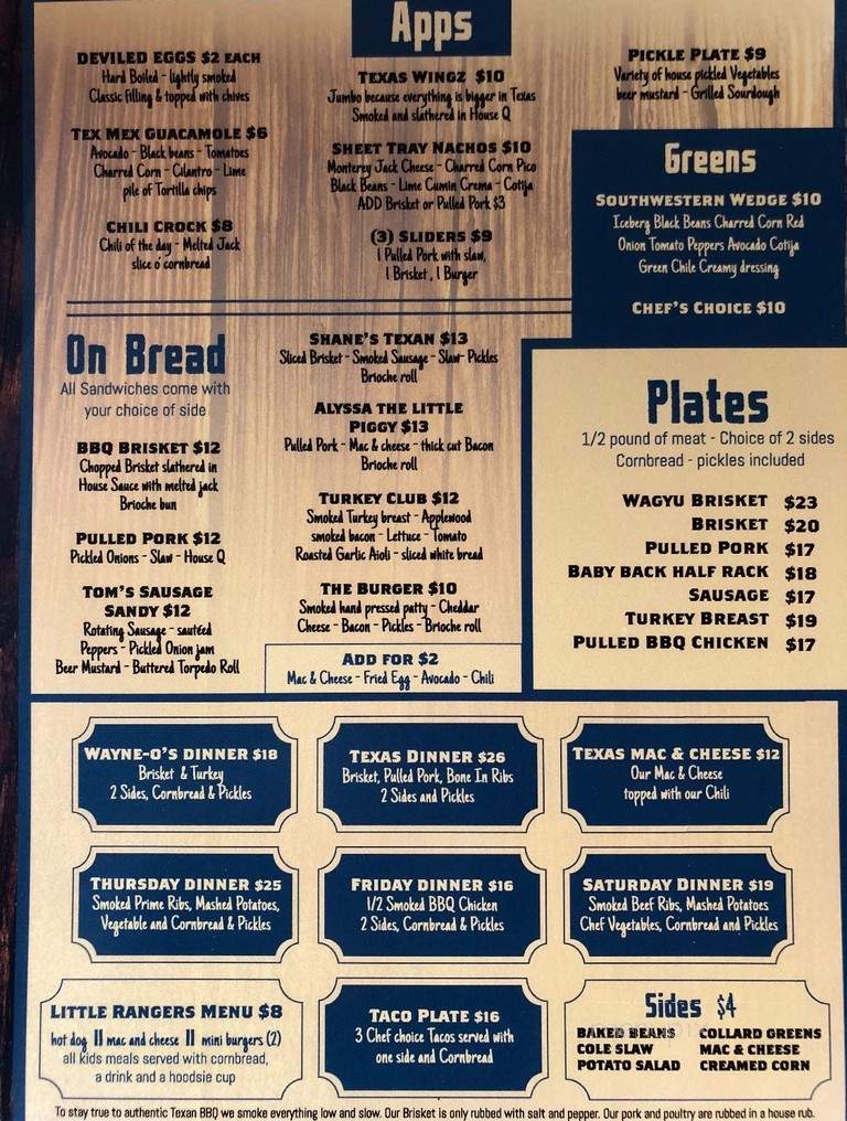 Shane's Texas Pit - Hampton, NH menu_pic
