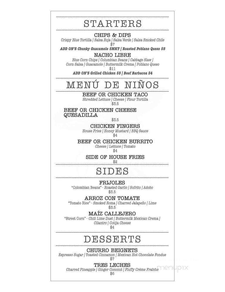 Papi's Taqueria - Isle of Palms, SC menu_pic