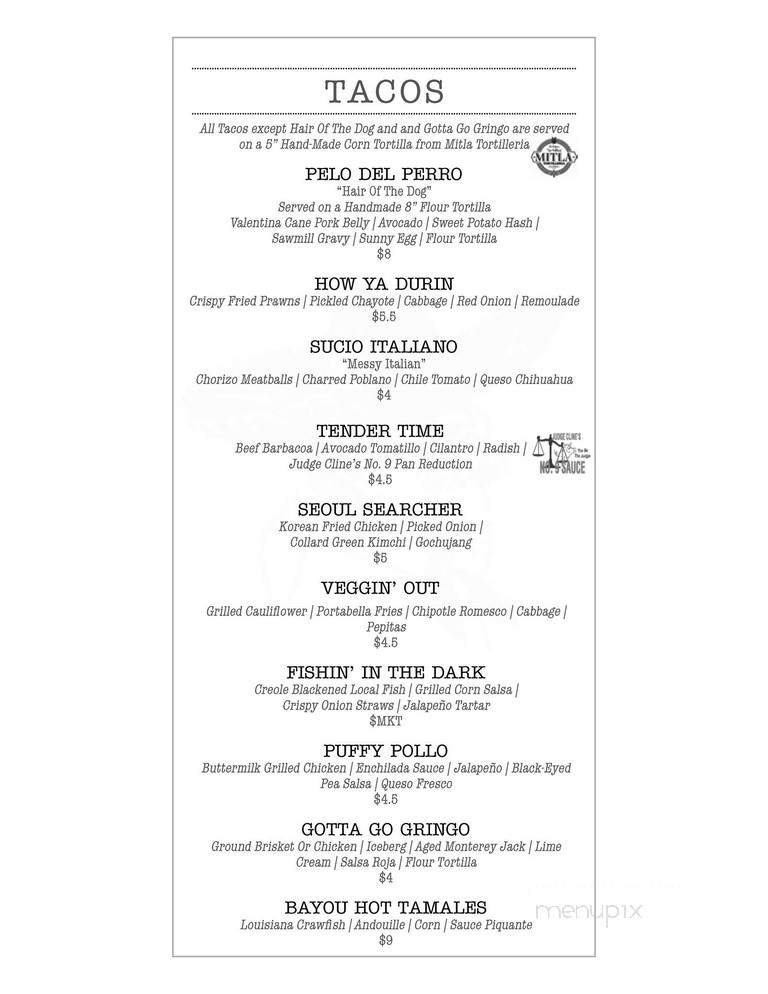 Papi's Taqueria - Isle of Palms, SC menu_pic