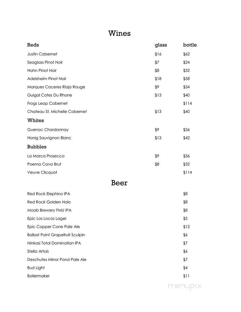 La Sal House - Moab, UT menu_pic