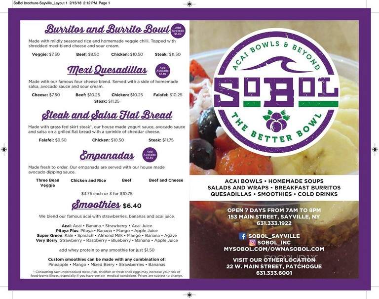 SoBol - Queens, NY menu_pic