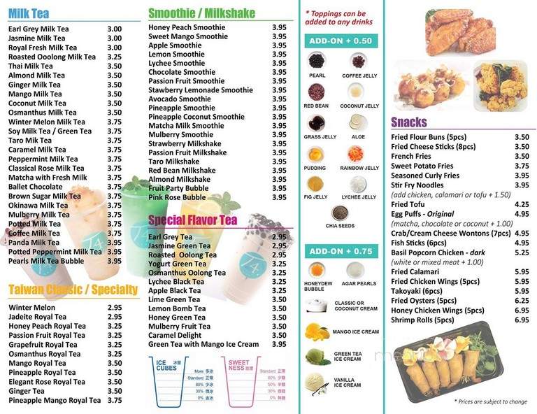 T4 Folsom - Folsom, CA menu_pic