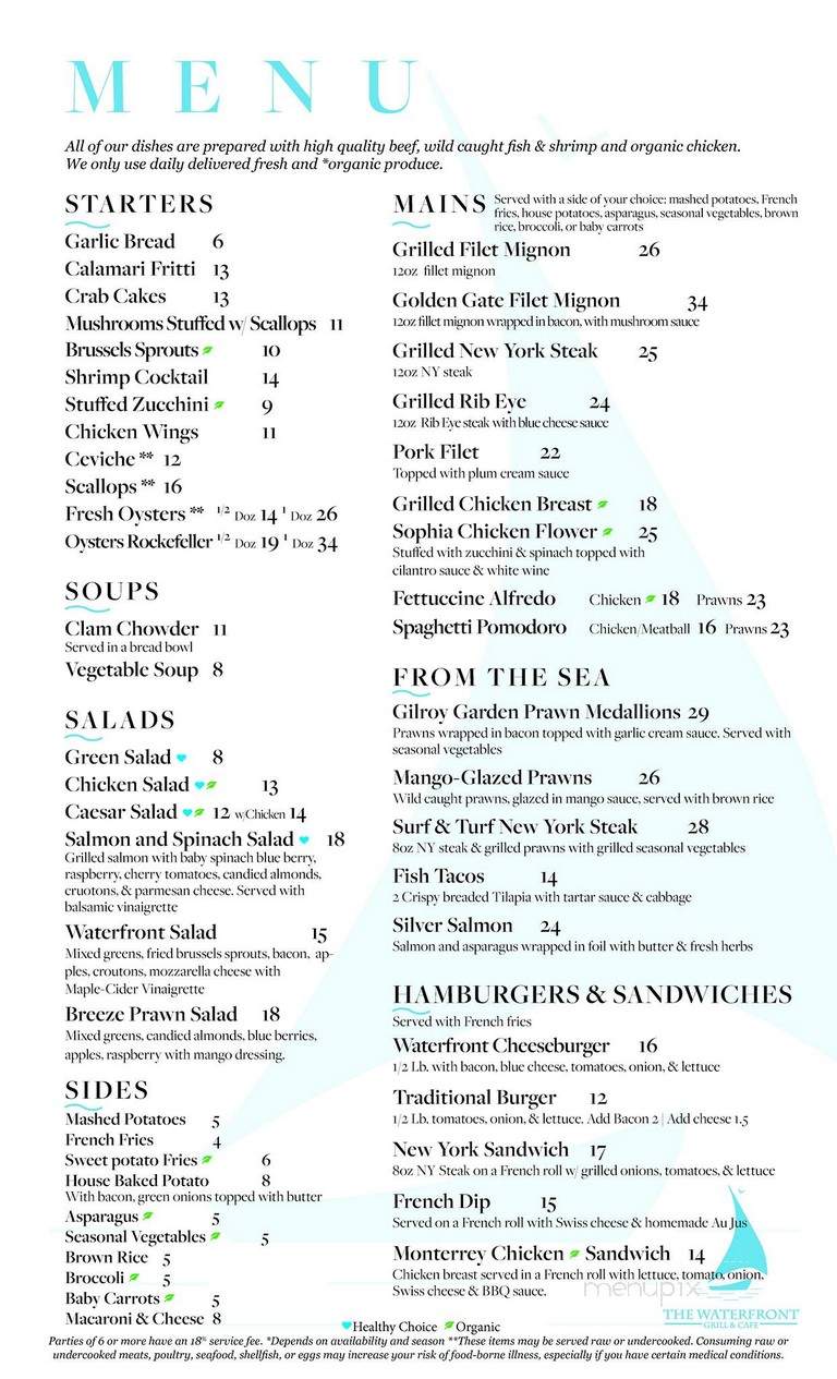 The Waterfront Grill & Cafe - Pittsburg, CA menu_pic