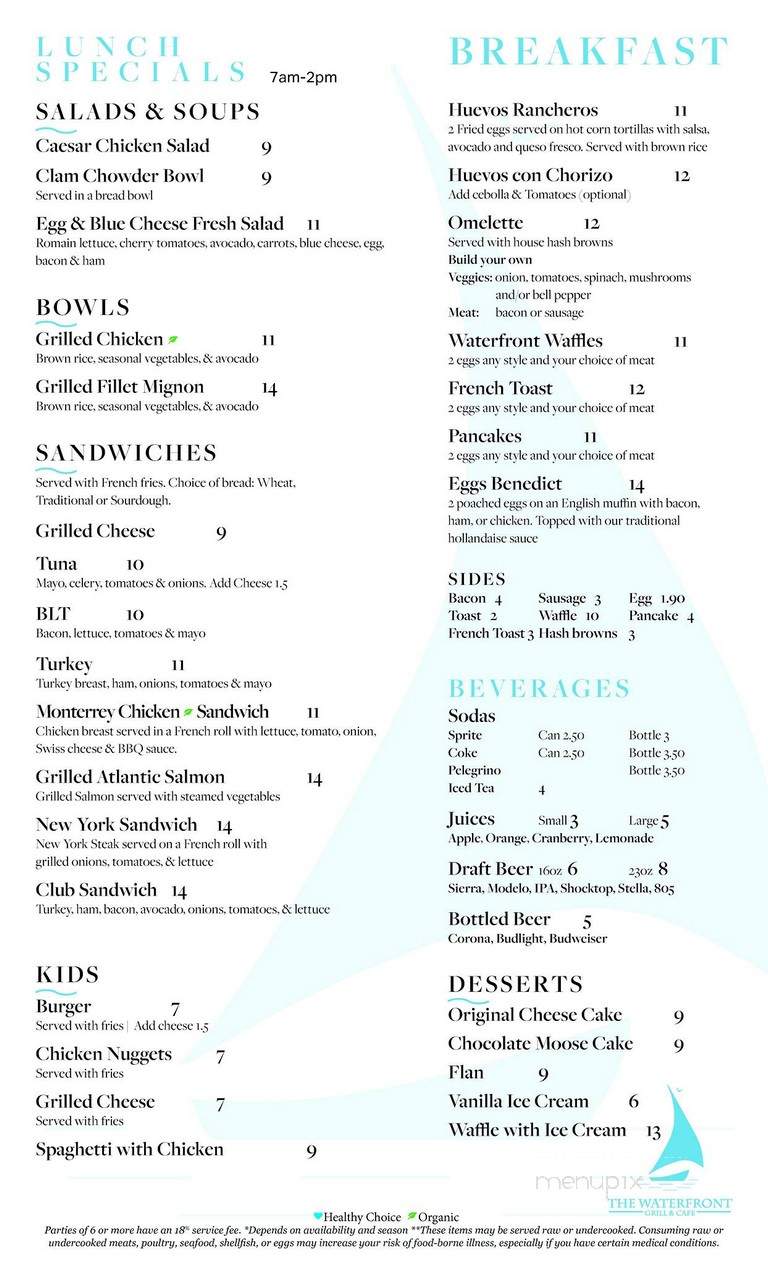The Waterfront Grill & Cafe - Pittsburg, CA menu_pic