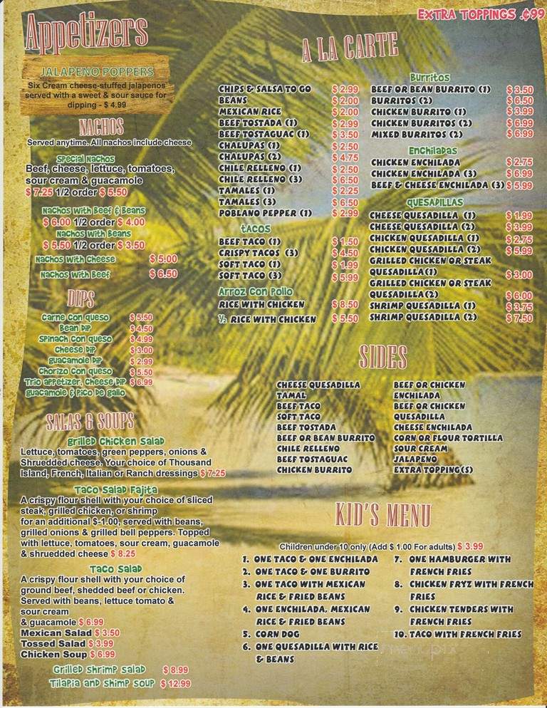 Las Palmas Mexican Restaurant & Bar - Sumter, SC menu_pic