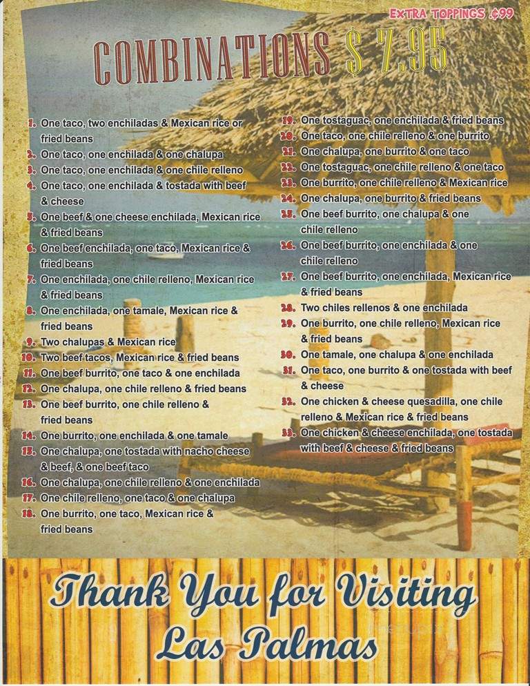Las Palmas Mexican Restaurant & Bar - Sumter, SC menu_pic