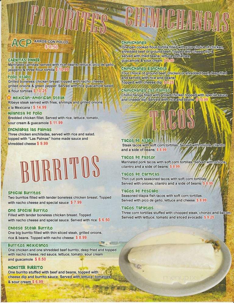 Las Palmas Mexican Restaurant & Bar - Sumter, SC menu_pic