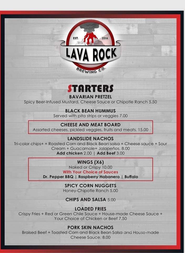 Lava Rock Brewing - Albuquerque, NM menu_pic