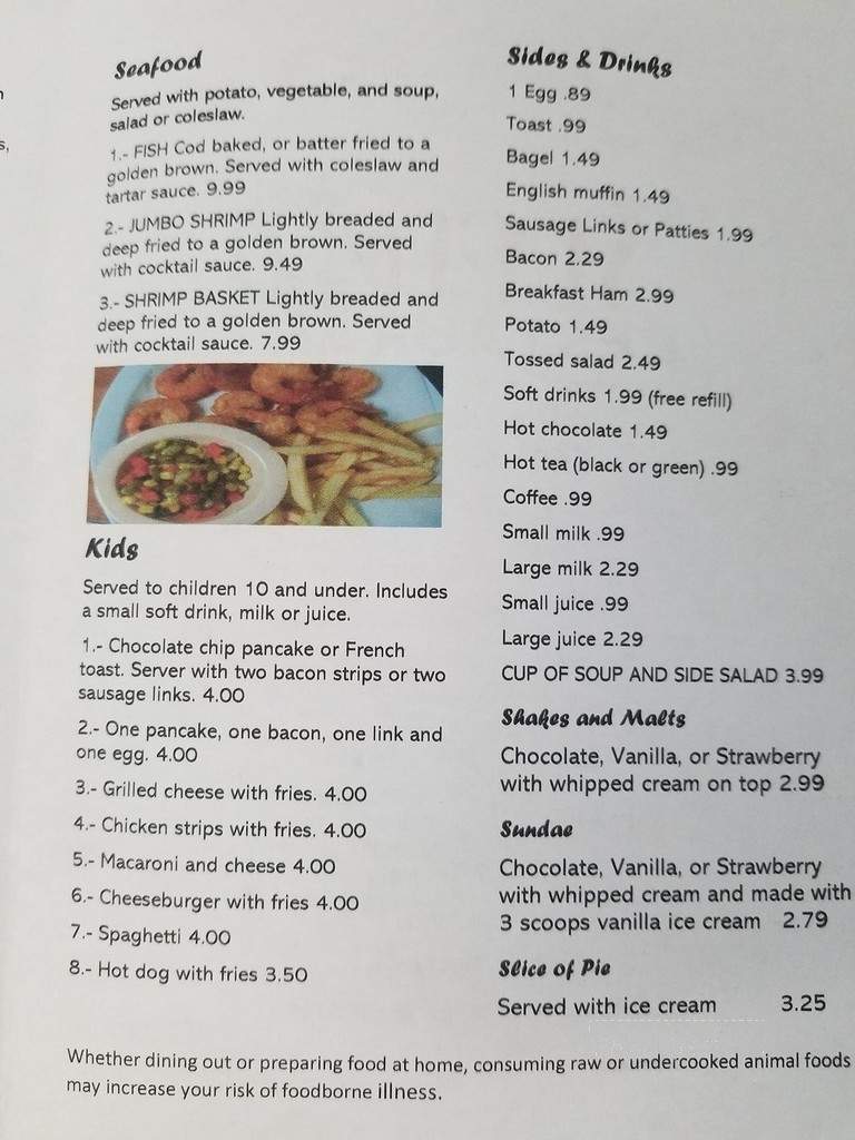 Super Restaurant - Sparta, WI menu_pic