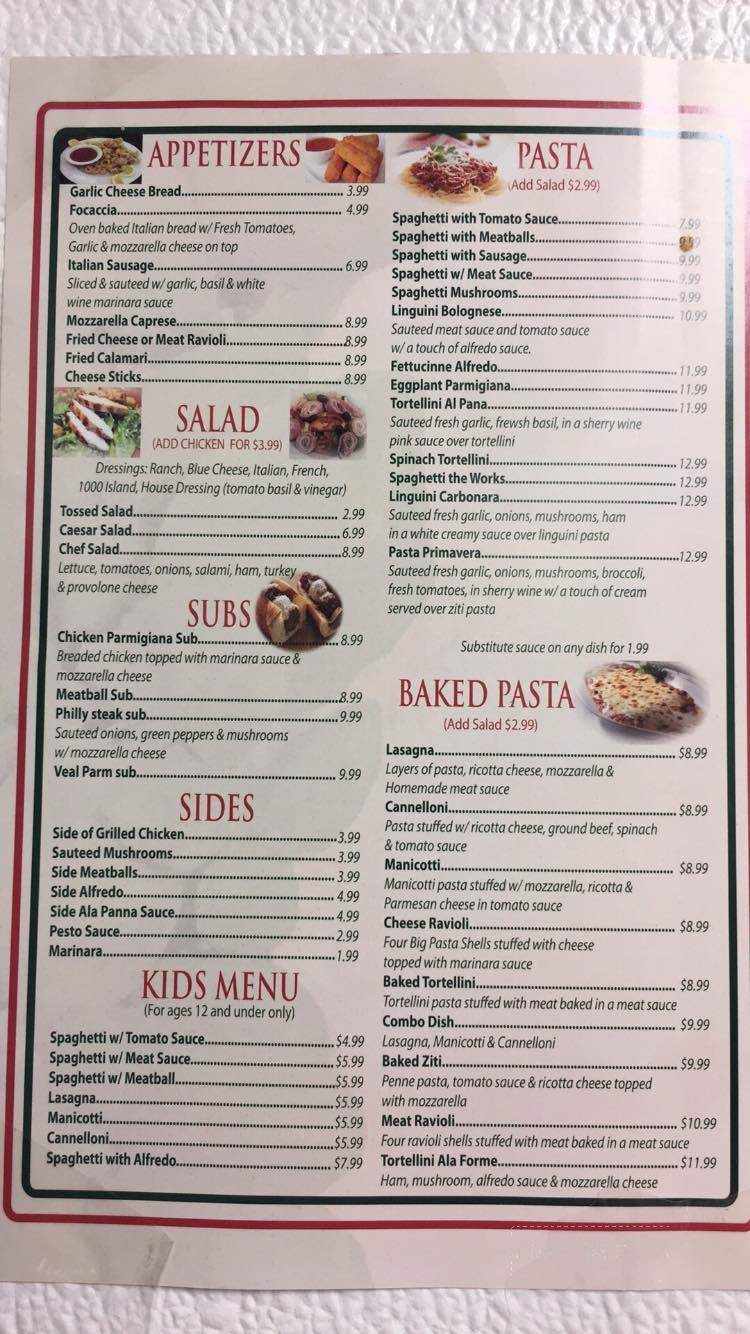 Verona Italian Restaurant - Conway, AR menu_pic