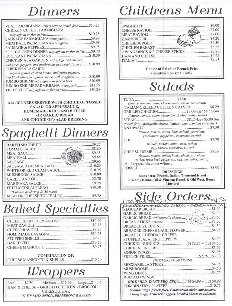 Mamma Mia's Pizza & Restaurant - Newry, PA menu_pic