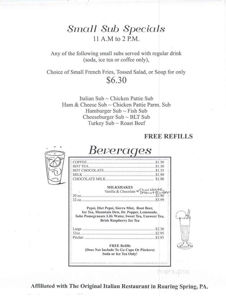 Mamma Mia's Pizza & Restaurant - Newry, PA menu_pic