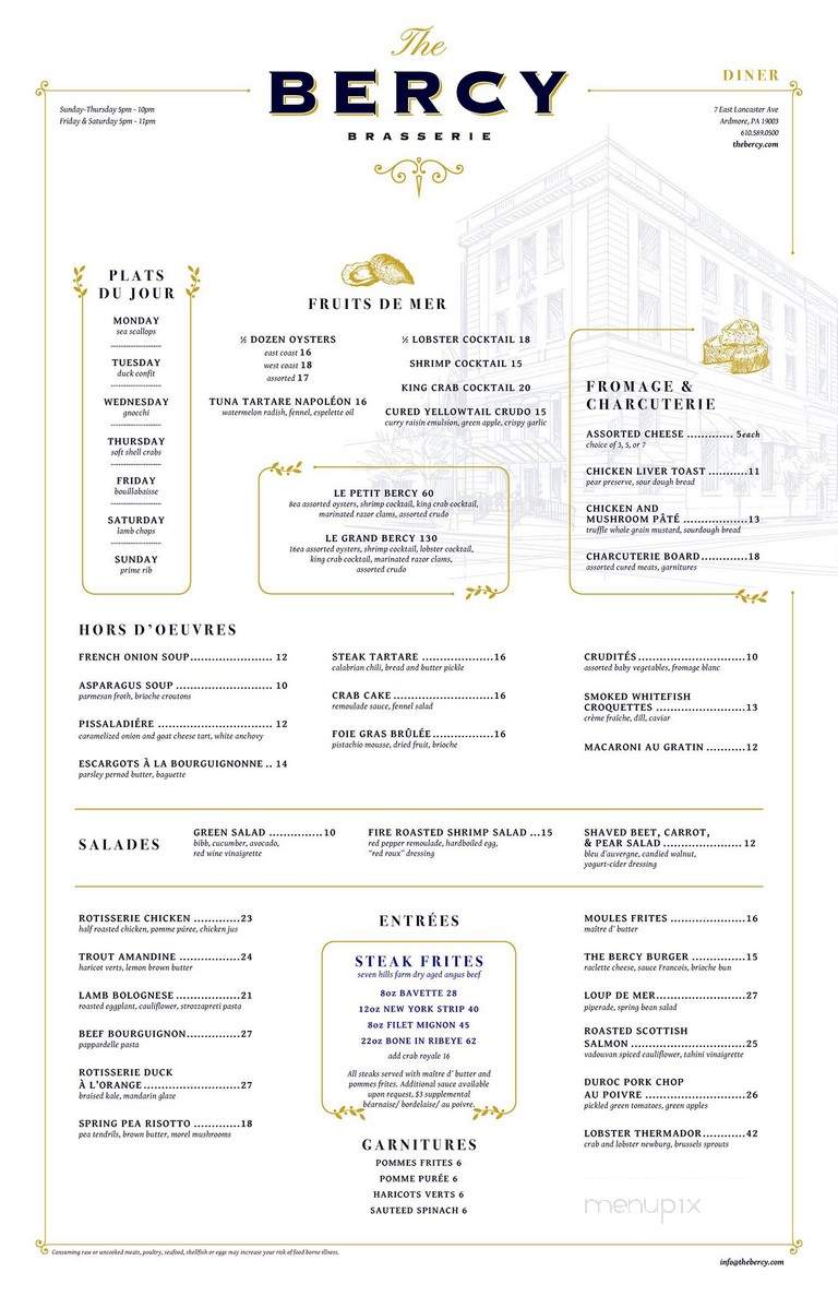 The Bercy - Ardmore, PA menu_pic