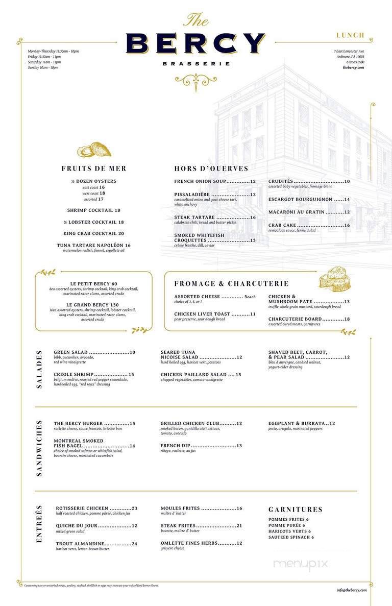 The Bercy - Ardmore, PA menu_pic