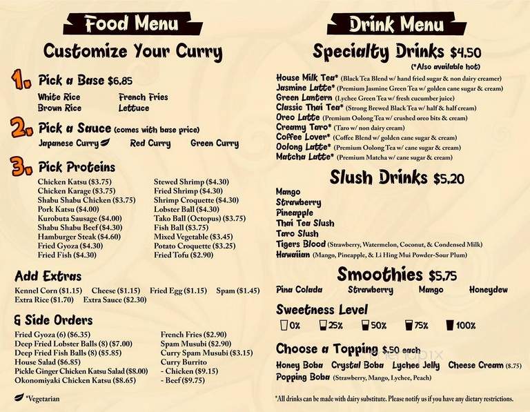 Curry Hut - Las Vegas, NV menu_pic