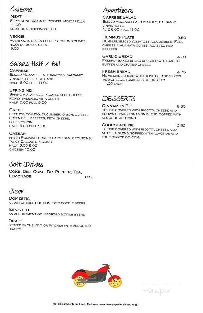 Park's Pizza Kitchen - Tallahassee, FL menu_pic