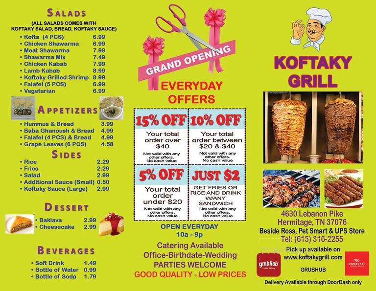 Koftaky Grill - Hermitage, TN menu_pic
