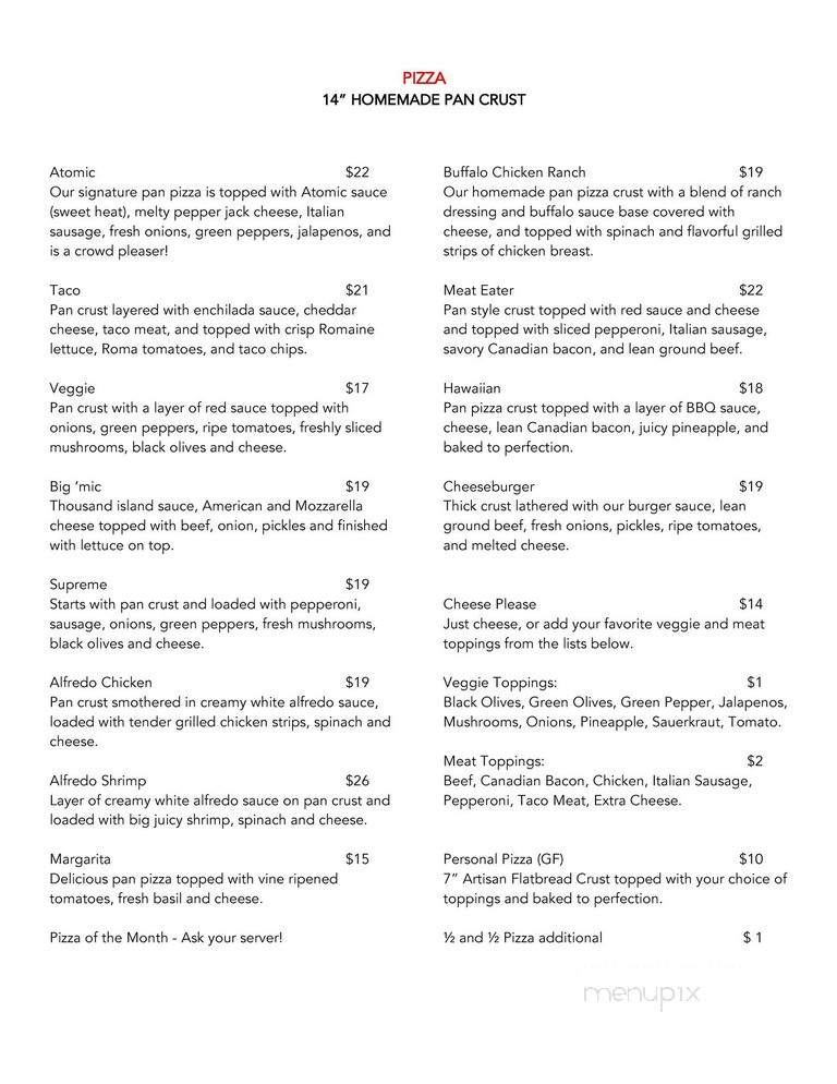 Atomic Pizza Pub - Cresco, IA menu_pic
