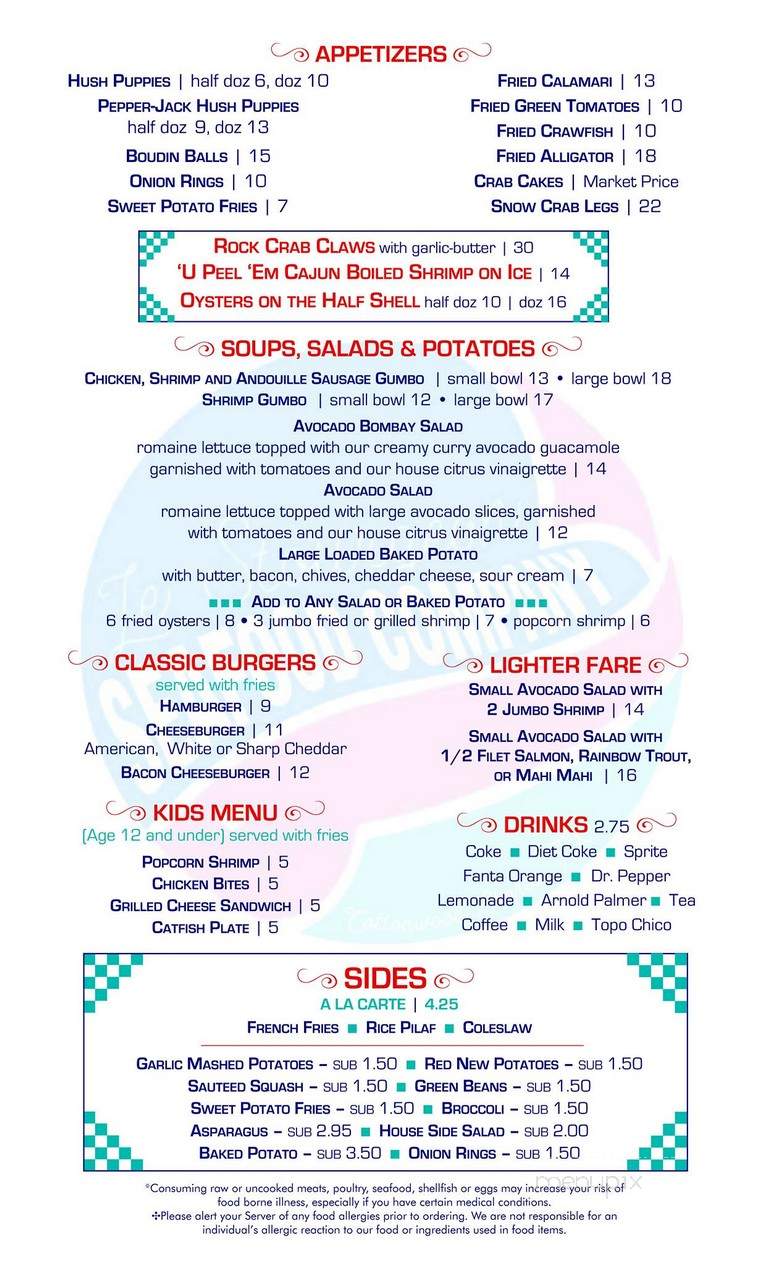 Lestourgeon Seafood - Cottonwood Shores, TX menu_pic