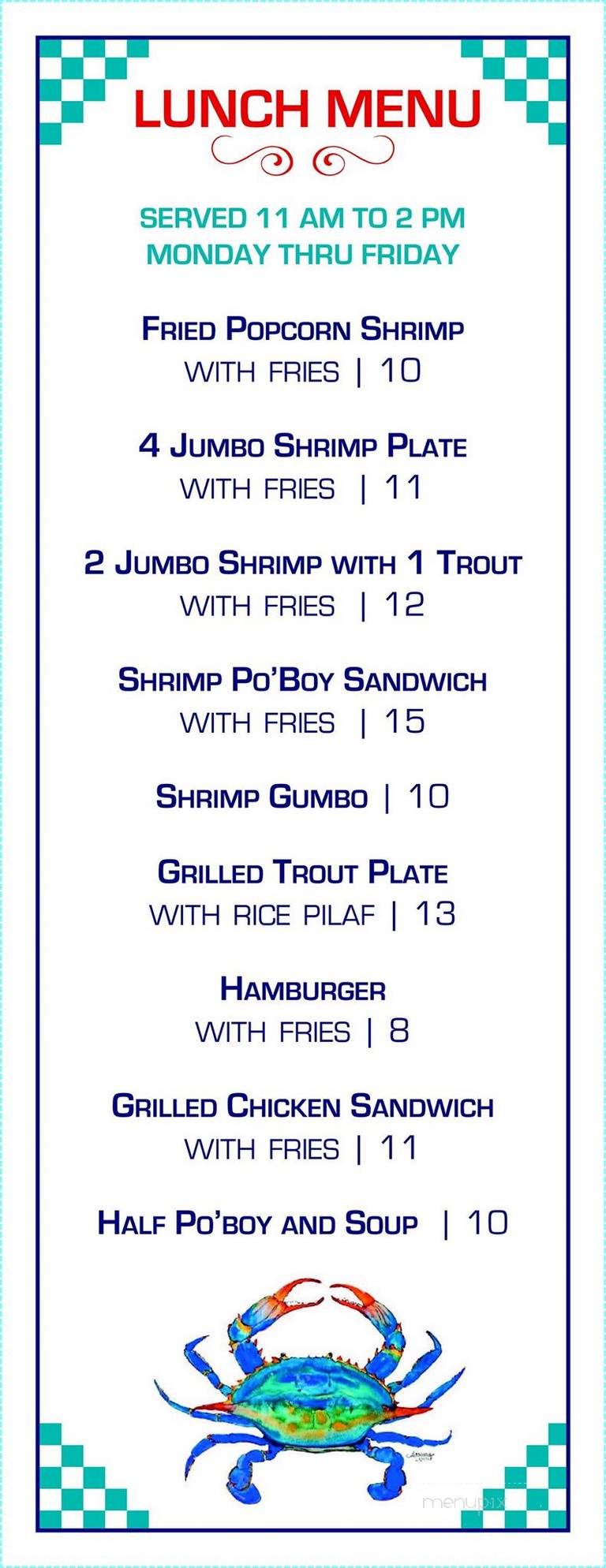 Lestourgeon Seafood - Cottonwood Shores, TX menu_pic