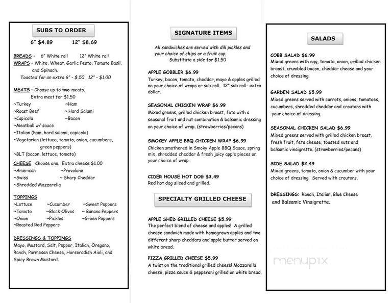 The Apple Shed - Newark, NY menu_pic