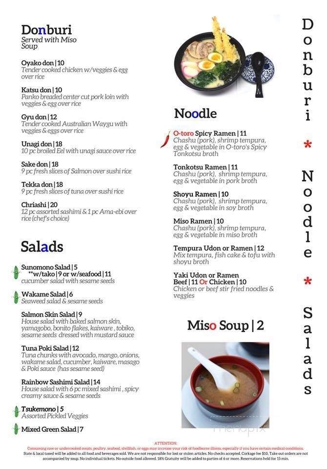 O-Toro Sushi & Shabu - Sacramento, CA menu_pic