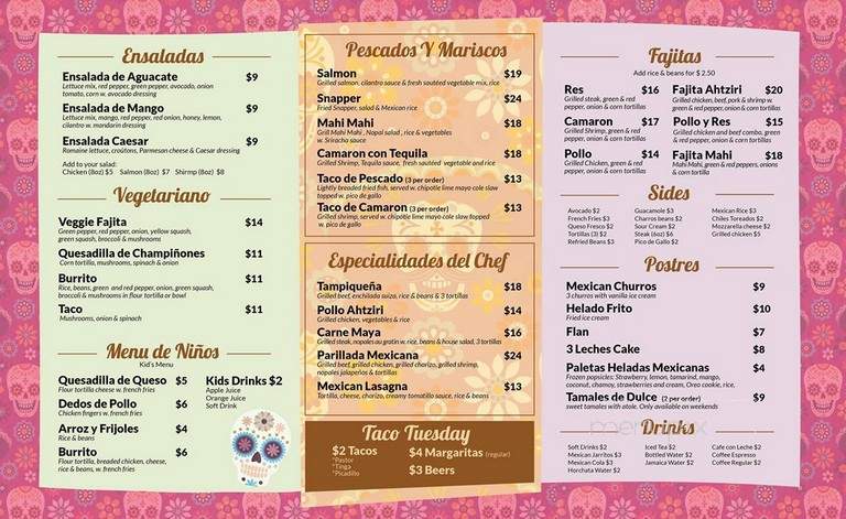 Ahtziri Mexican Grill - Boca Raton, FL menu_pic