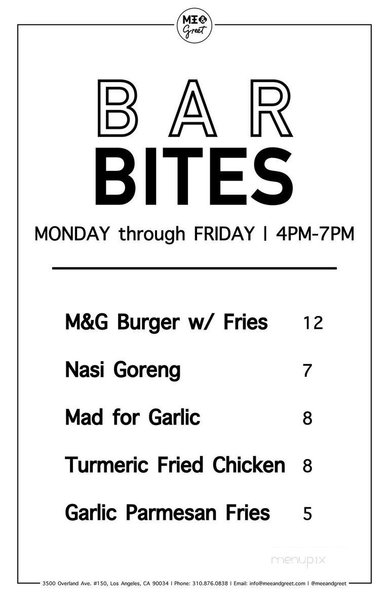 Mee and Greet - Los Angeles, CA menu_pic