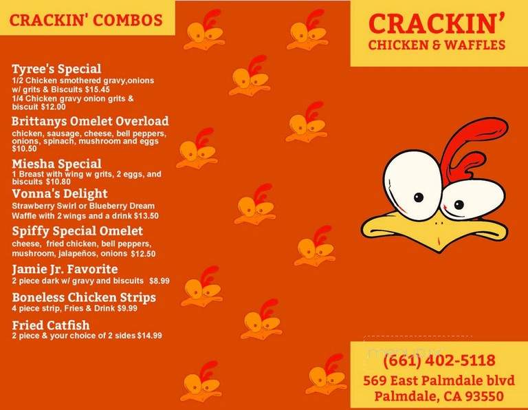 Crackin' Chicken & Waffles - Palmdale, CA menu_pic