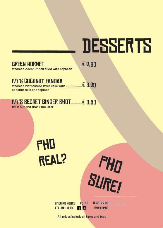 Ivy's Pho & Grill - Lake Oswego, OR menu_pic