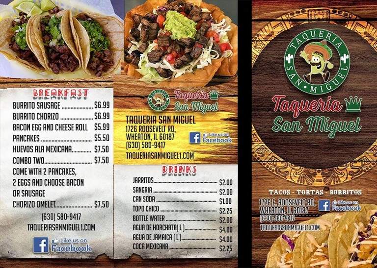 Taqueria San Miguel - Wheaton, IL menu_pic