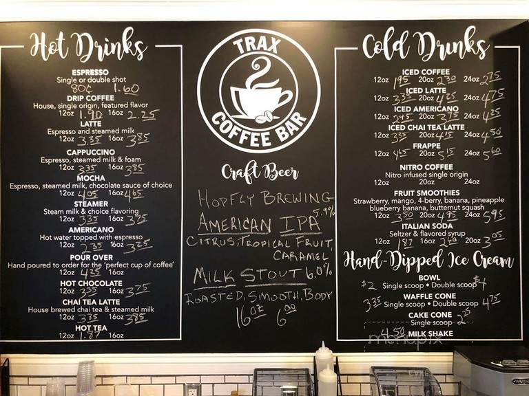 Trax Coffee Bar - Rocky Mount, NC menu_pic