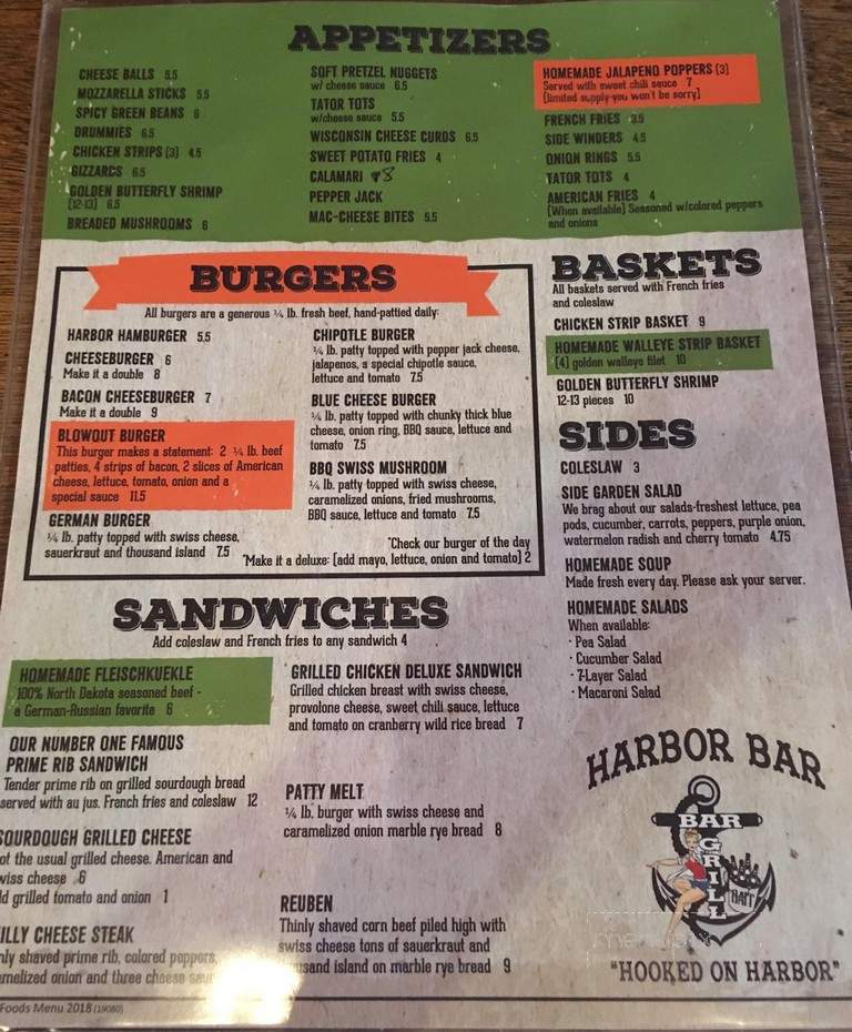 Harbor Bar and Grill - Coleharbor, ND menu_pic