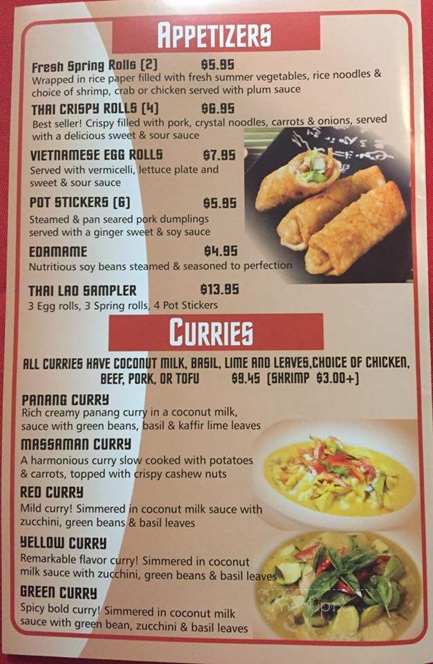 Thai Lao Orchid - San Antonio, TX menu_pic