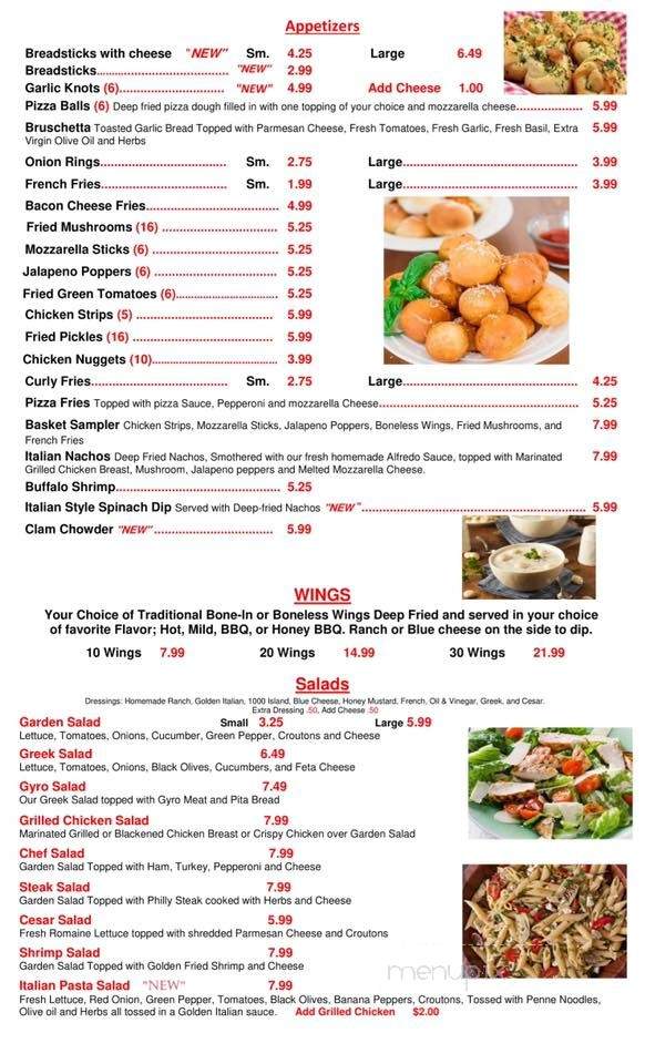 Pit Stop Pasta and Grill - Fancy Gap, VA menu_pic