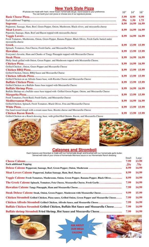 Pit Stop Pasta and Grill - Fancy Gap, VA menu_pic
