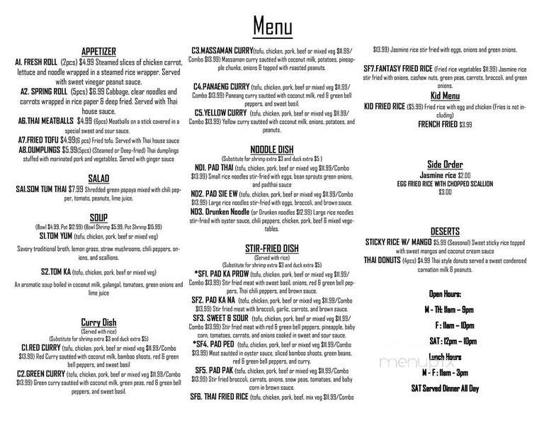 Thai Jasmine Rice - Aiken, SC menu_pic