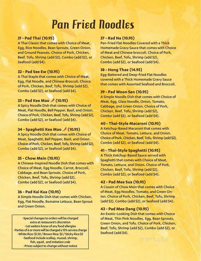 Janejira Thai Bistro - Pasadena, CA menu_pic