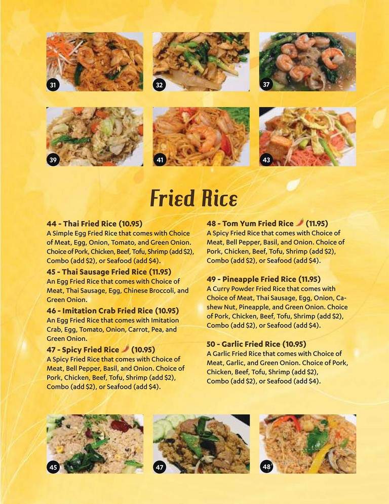 Janejira Thai Bistro - Pasadena, CA menu_pic