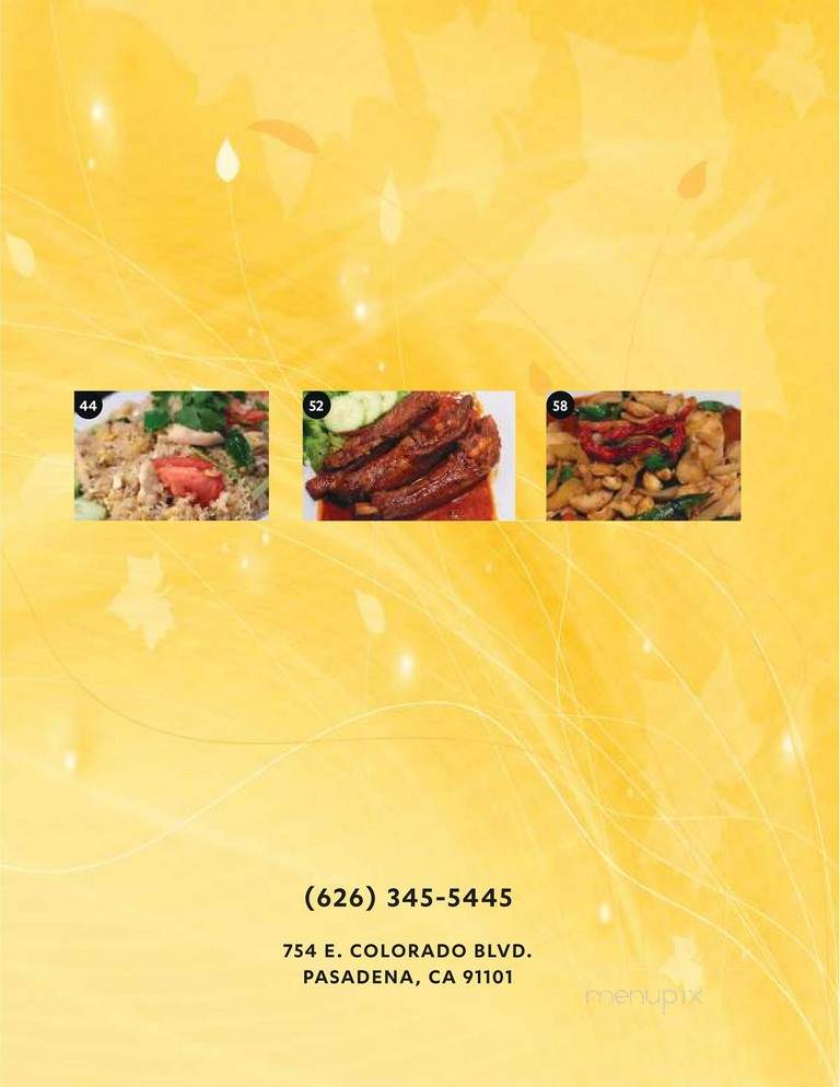 Janejira Thai Bistro - Pasadena, CA menu_pic