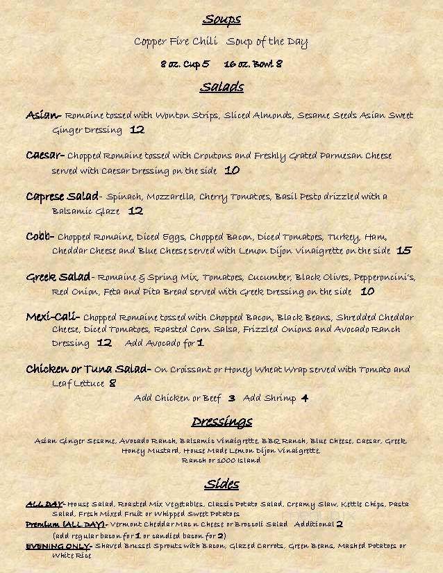 Copper Fire Bar & Eatery - Belleville, IL menu_pic