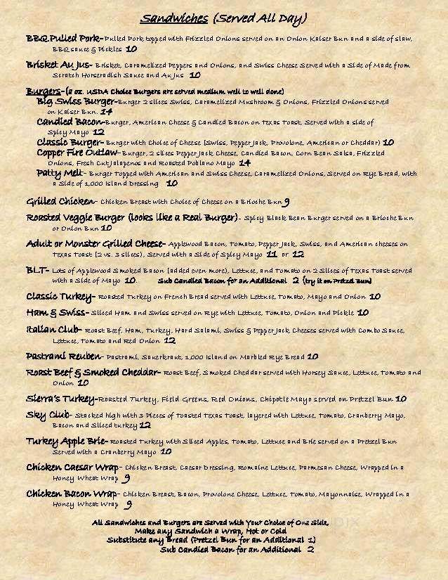 Copper Fire Bar & Eatery - Belleville, IL menu_pic