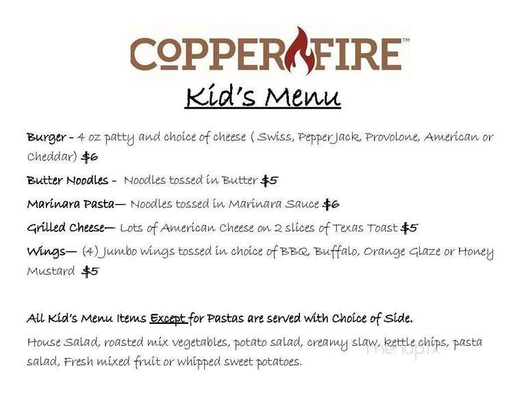 Copper Fire Bar & Eatery - Belleville, IL menu_pic