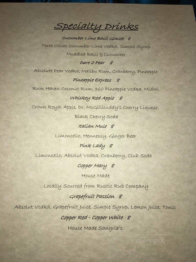 Copper Fire Bar & Eatery - Belleville, IL menu_pic