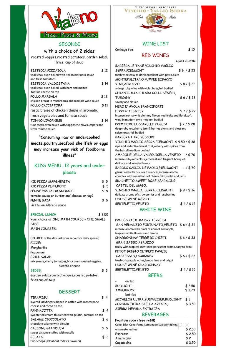 Vitaliano Pizza Pasta & More - Crestview, FL menu_pic