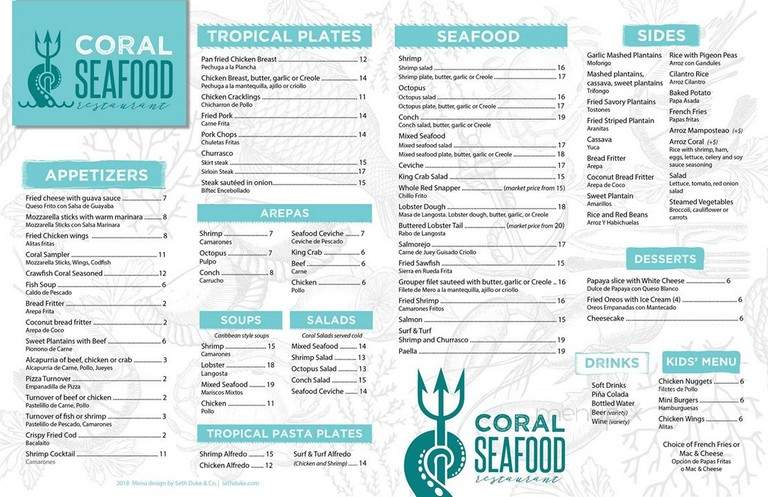 Coral Seafood of Fl - Stuart, FL menu_pic