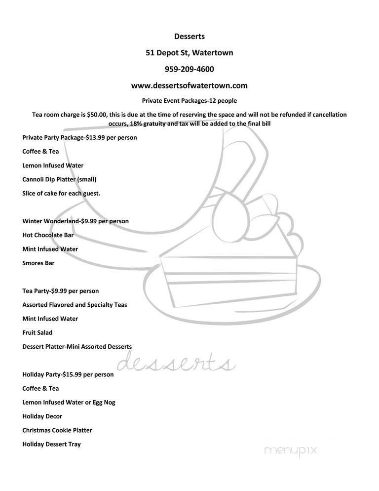 Desserts of Watertown - Watertown, CT menu_pic