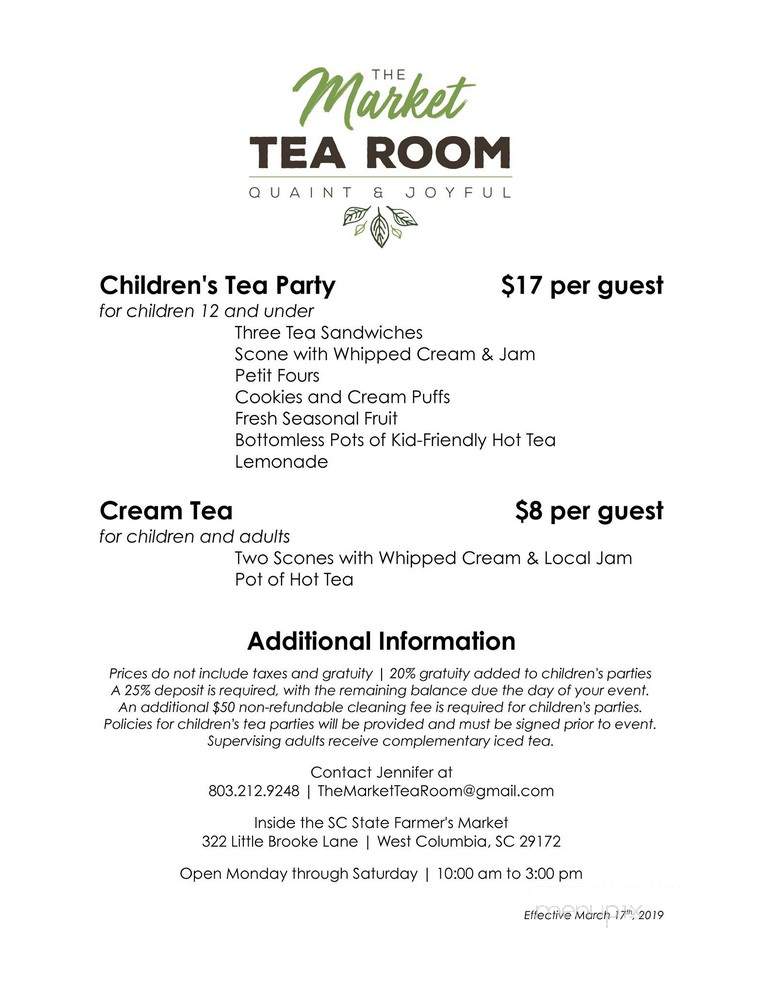 The Market Tea Room - West Columbia, SC